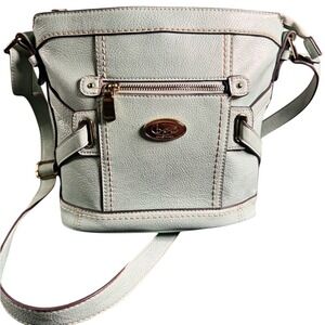 b.o.c Born Concept Light Green Leather Crossbody Bag Adjustable Strap Zipper